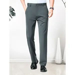 Classic Design Men's Trousers, Solid Color Stretch Dress Pants For Business Occasions In Spring/Summer, Elegant Luxury Style Moisture Scent Block Striped Polo Shirts Big and Tall Moisture Wicking Polo Quick Wicking Golf Polo Shirt Blue embroidery denim pa
