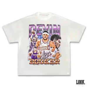 Devin Booker Book Graphic Tee, Y2K Rap Streetwear T-Shirt, Unisex Crew Neck Tee, Vintage Hip-Hop Graphic, Sports Style, Casual Cotton Fit