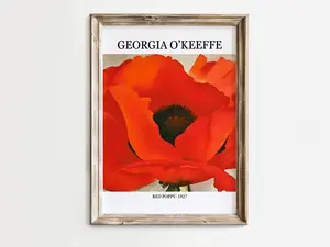 Georgia O’Keeffe Poster, Poppy Wall Art, Contemporary Red Poppy Print Poster