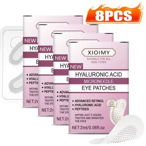 8pcs Hyaluronic Acid Micro Needle Eye Patches, Under Eye Patches, Infused with Retinol & Peptides, Moisturizing & Firming Balm for All Skin Types, Moisturizing Eye Mask