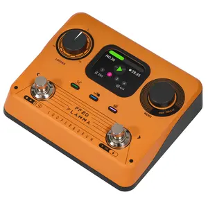 FLAMMA FF20 Looper Pedal Drum Machine Drum Looper Guitar Pedal with Screen 300 Min Recording 220 Drum Grooves 100 Loop Slots Time Stretch Auto Record USB & Headphone Out for Guitar and Bass