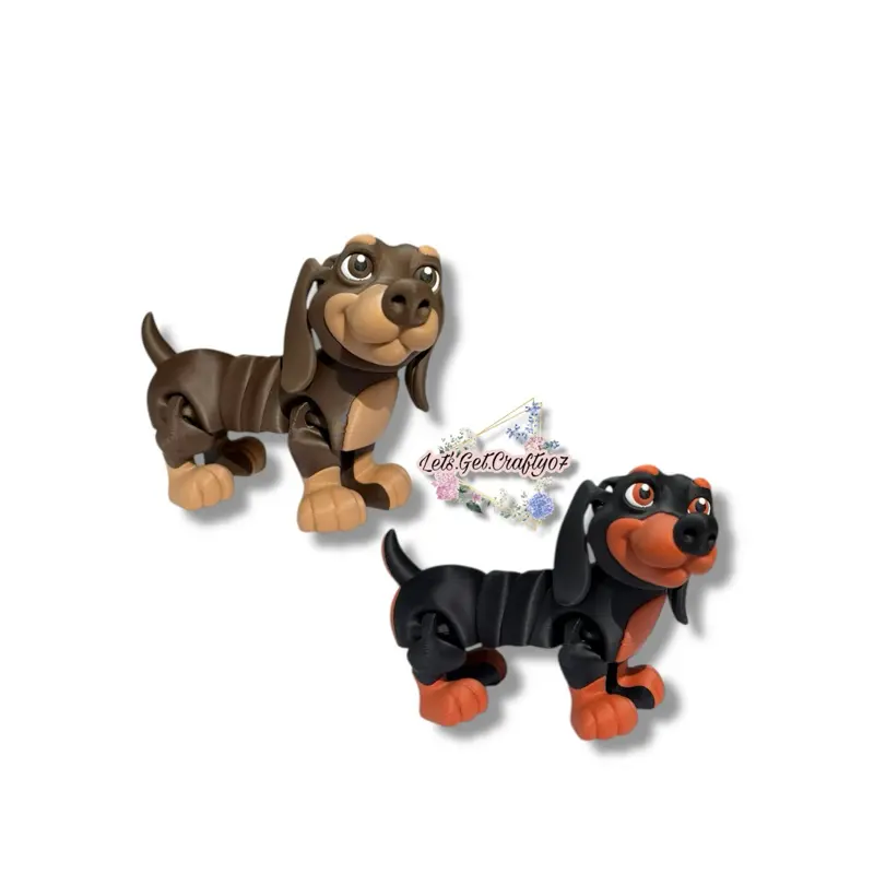 Miniature Dachshund Puppy - 3D Printed Articulating Figurine. Adorable Collectible Dog Figurine for Dog Lovers Perfect Gift for Pet Enthusiasts Decor Decoration