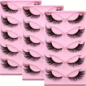 Cat Eye False Lashes – Fluffy & Wispy Reusable Strip Lashes (Glue Not Included)