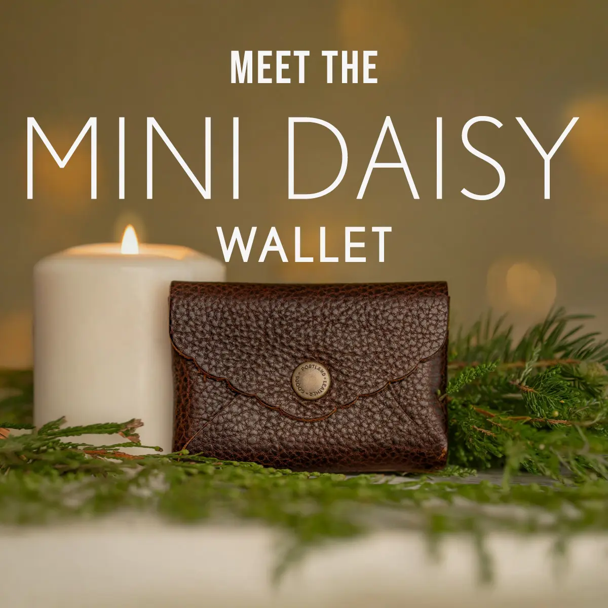 Portland Leather Mini Daisy Wallet - Real Leather Scalloped Card Holder Pouch Portland Leather Mini Daisy Wallet - Real Leather Scalloped Card Holder Pouch