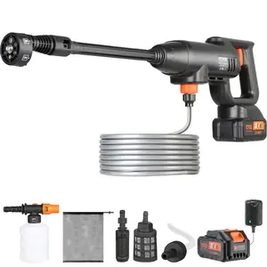 summervibes Cordless Handheld Pressure Washer, 580-PSI 1.1 GPM Portable Power Cleaner with 4.0Ah Battery, Charger Set, 6-in-1 Nozzle, for Home Cleaning, Floor Cleaner