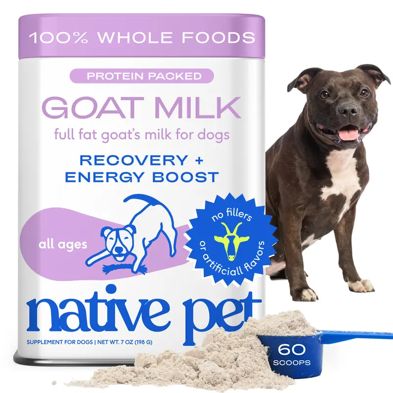 Native Pet Goat Milk for Dogs - Recovery & Energy Boost - Single Ingredient Topper - No Fillers - 100% Whole Foods