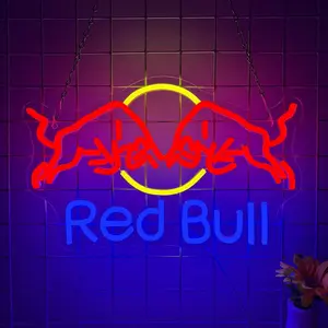 Bull Neon Light Adjustable Brightness, LED Wall Art Decor Lamp, Neon Sign, Neon Lamps, USB Powered Dimmable, Atmosphere Lighting, Suitable for Bars, Stores, Bedrooms, Christmas Gifts