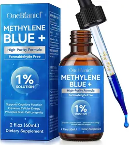 Methylene Blue Pharmaceutical Grade, Methylene Blue Drops for Humans Brain Health and Energy Support, No Formaldehyde, No Alcohol, No Gluten - 2 Fl OZ