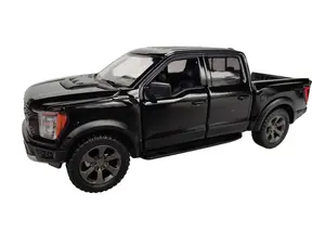 KINSMART 1:46 Scale Ford F-150 Raptor Die-Cast Metal & Plastic Black Model Car with Pull-Back Action & Openable Door Collectible Toy