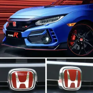 Car Logo Grille Trunk Steering Wheel Emblem Replace Decoration Sticker Accessories For Honda Civic 8th 9th 9.5th 10th Generation
