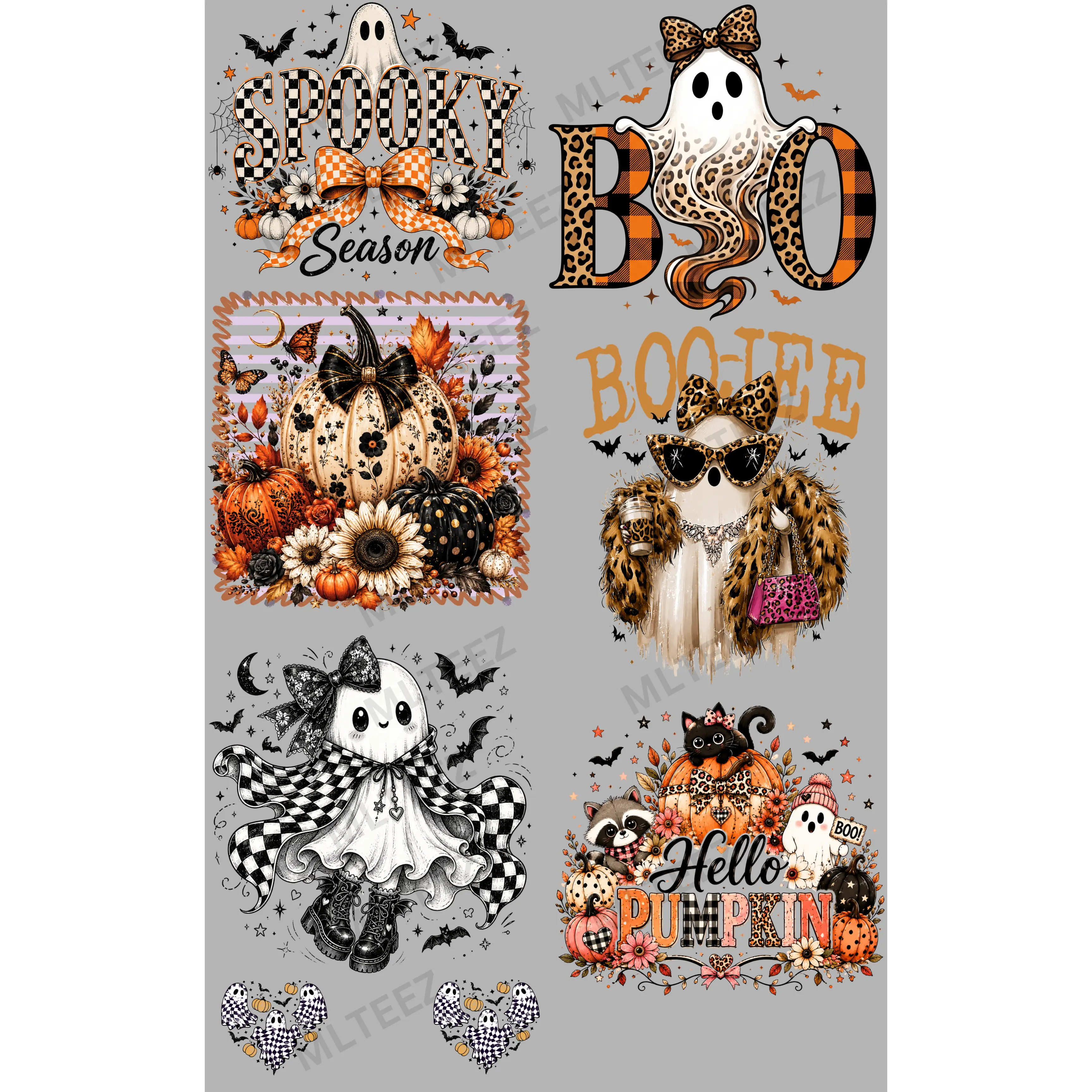 SPOOKY SEASON (4) PREMADE GANGSHEET - 22X36 DTF TRANSFERS - DIRECT TO FILM