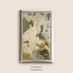 The Swan Maidens Yoga Mat Cigarrette Case Zigarettenetui Wallet Vintage Metal 100s Blunt Holder