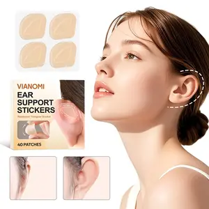 40 patches Ear Support Stickers Beauty Tool, Ear Positioning, Reinforced Triangular Bracket Elf Ear Patches, Invisible Silicone Aesthetic Tape With Keel for Photoshoot and Party Makeup