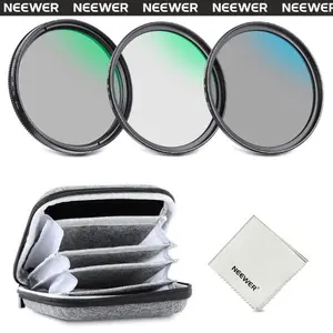 NEEWER NW Series 67mm UV/CPL/ND4 Lens Filter Kit, 3-Pack Multi-Coated Camera Lens Filters Set for DSLR, UV Protection, Polarizer Filter, ND4 Neutral Density, Reduce Glare & Improve Color for Photography & Video