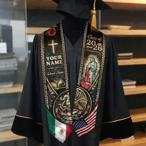 Custom Mexican Graduation Stole, Mexican Flag Graduation Sash 2026, Mexico Pattern Stole, Custom Name & School Sash Senior Graduation Gift