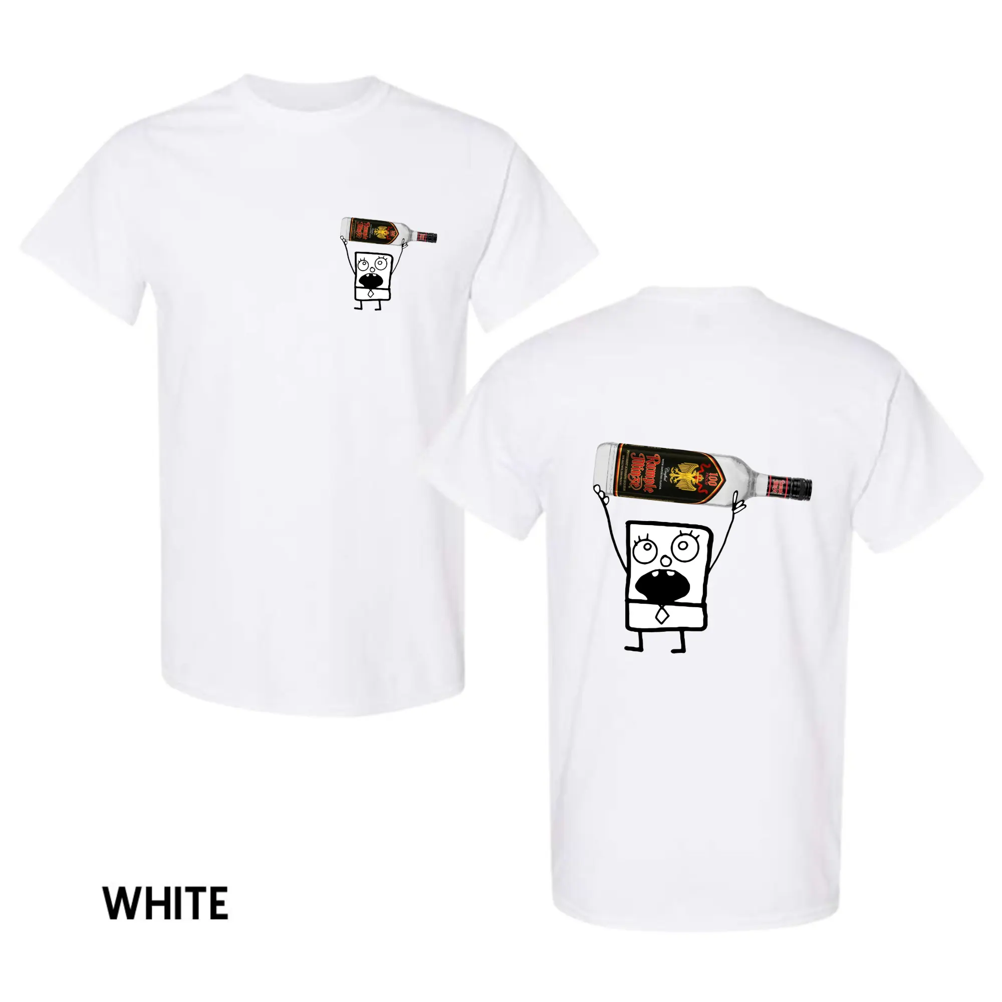Rumple Minze 2-Sided T-Shirt, Bold Front and Back Graphic Tee, 100% Cotton Unisex Shirt, Trendy Party Streetwear, Cool Night Out Outfit, Casual Everyday Wear, Comfortable Fit, Perfect Gift for Men and Women
