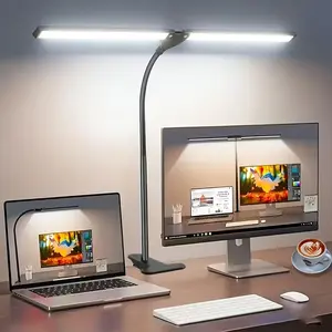 Office & Home LED Desk Lamp, Modern Computer Lamp, LED Table Flexible Gooseneck Design, 360° Rotatable, Adjustable Multifunctional Lighting Angle, USB Clamp Desktop Reading Study Work Light, Perfect for Office Work and Study