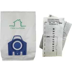 10 GN Bags Compatible with Miele Classic C1 - Complete C2 - Complete C3 - S2 - S5 - S8 - [S800 - S858] - [S600-S658] - [S400i - S456i] Canister Vacuum Cleaners. Includes 4 Filters 3D Technology