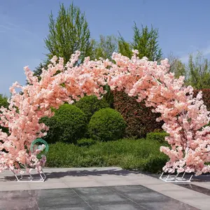 8ft Blush Cherry Blossom Wedding Arch Backdrop – Elegant Floral Ceremony Decor