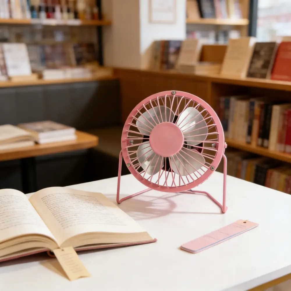 1pc 4" USB-Powered Compact Portable Desk Fan - 360° Adjustable Single Speed Cooling Device Desk Fan with USB Port, Plug & Play for Home, Dorm Rooms