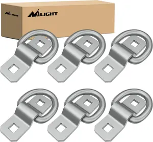 Nilight 6Pcs 3/8” Heavy-Duty Steel D-Ring Tie Down Anchors - 6000-Lb Load Capacity Hooks, Vehicle Accessories for Trucks, Trailers