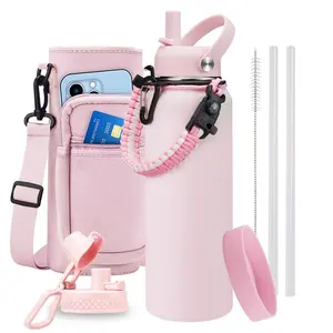 32 40/64/128 oz Flask Water Bottles Insulated - with Straw Auto Spout Lid, Gallon Water Bottle Stainless Steel Keep Cold 48H Hot 24H