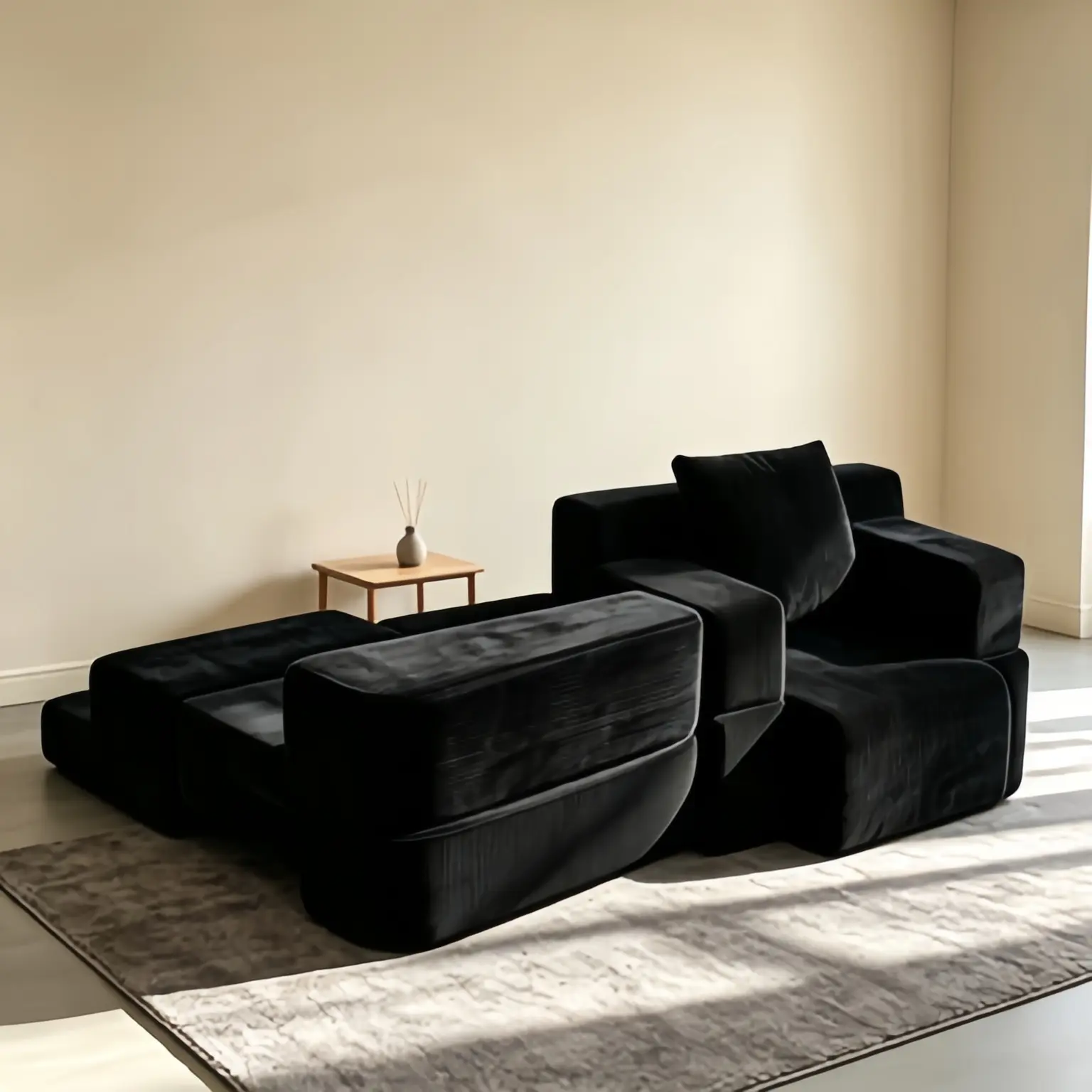 Compact 1-Person Corduroy Convertible Sofa Bed - Indoor Furniture, Multifunctional Single-Seat for Office Workers, Ideal for Computer Desk Seating