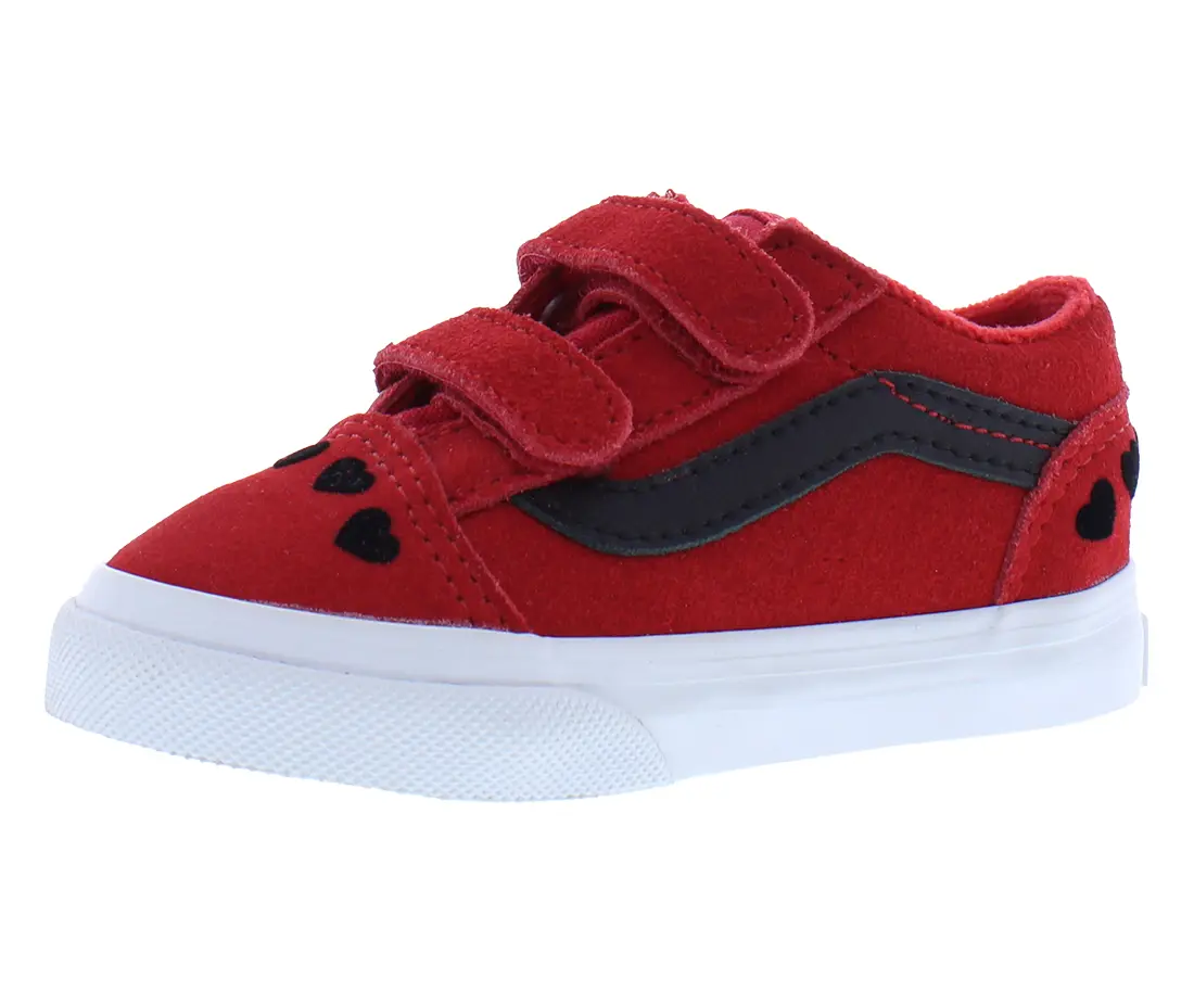 VANS Infant & Toddler Old Skool V Low-Top Shoes, Unisex Style with Velcro Strips for Steady First Steps, Easy Fastening, Casual Wear, 2-3 Years