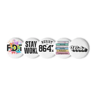 Fdt/woke/DEI Set of pin buttons