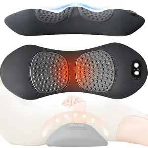 CXGTCI 3 in 1 Lumbar Pillow,Smooth Triple Fusion Electric Back Massager with Vibration & Heat for Bed,Chair