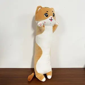 Charming Long Cat Stuffed Toy Made of Soft Polyester, Featuring an Adorable Cartoon Design, Ideal for Home Decoration And As a Gift for Halloween Or Christmas