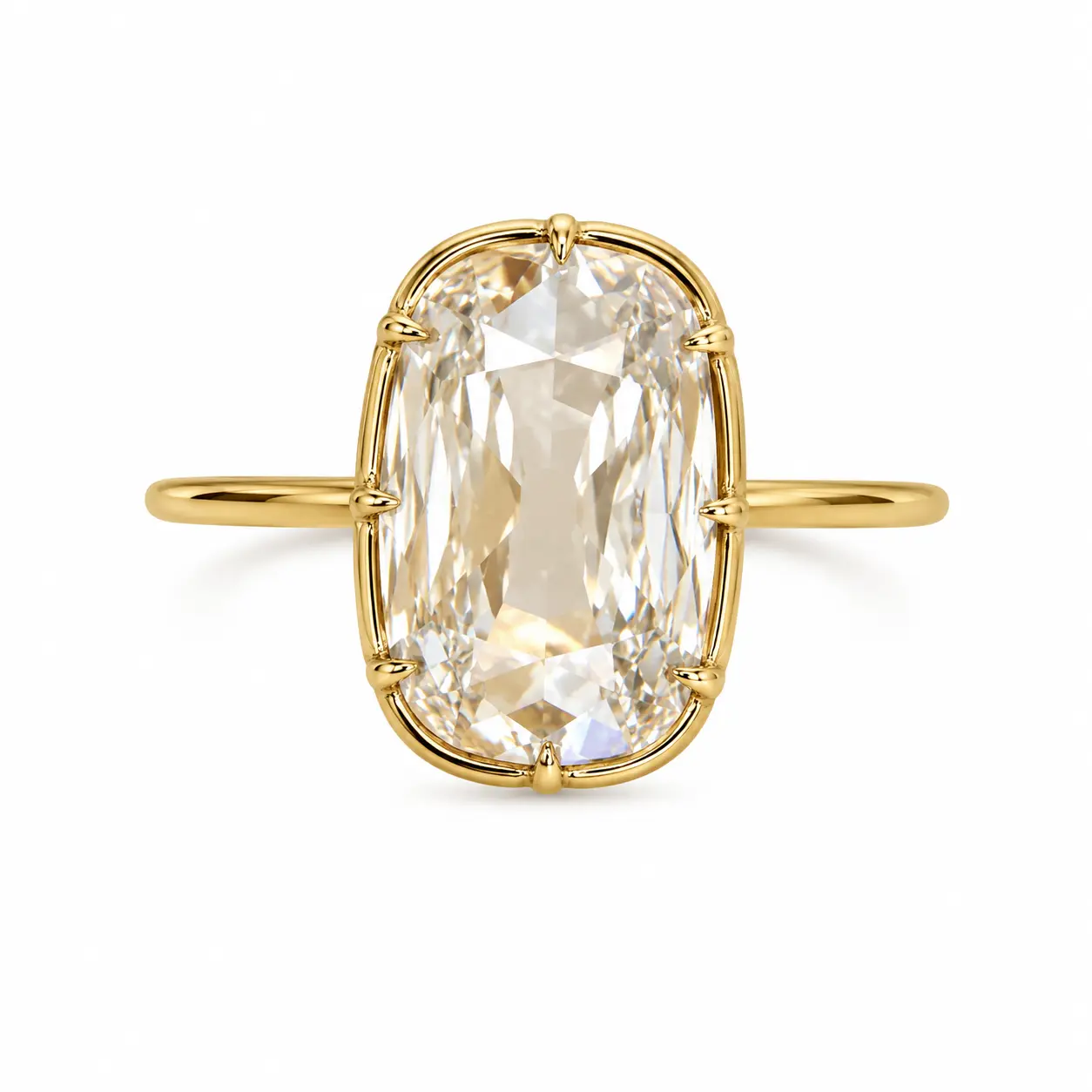 The Heritage — Old Mine Cushion Solitaire Ring, Rose, Diamond, White, Engagement Ring, Classic, Single Stone, Extraordinary Love