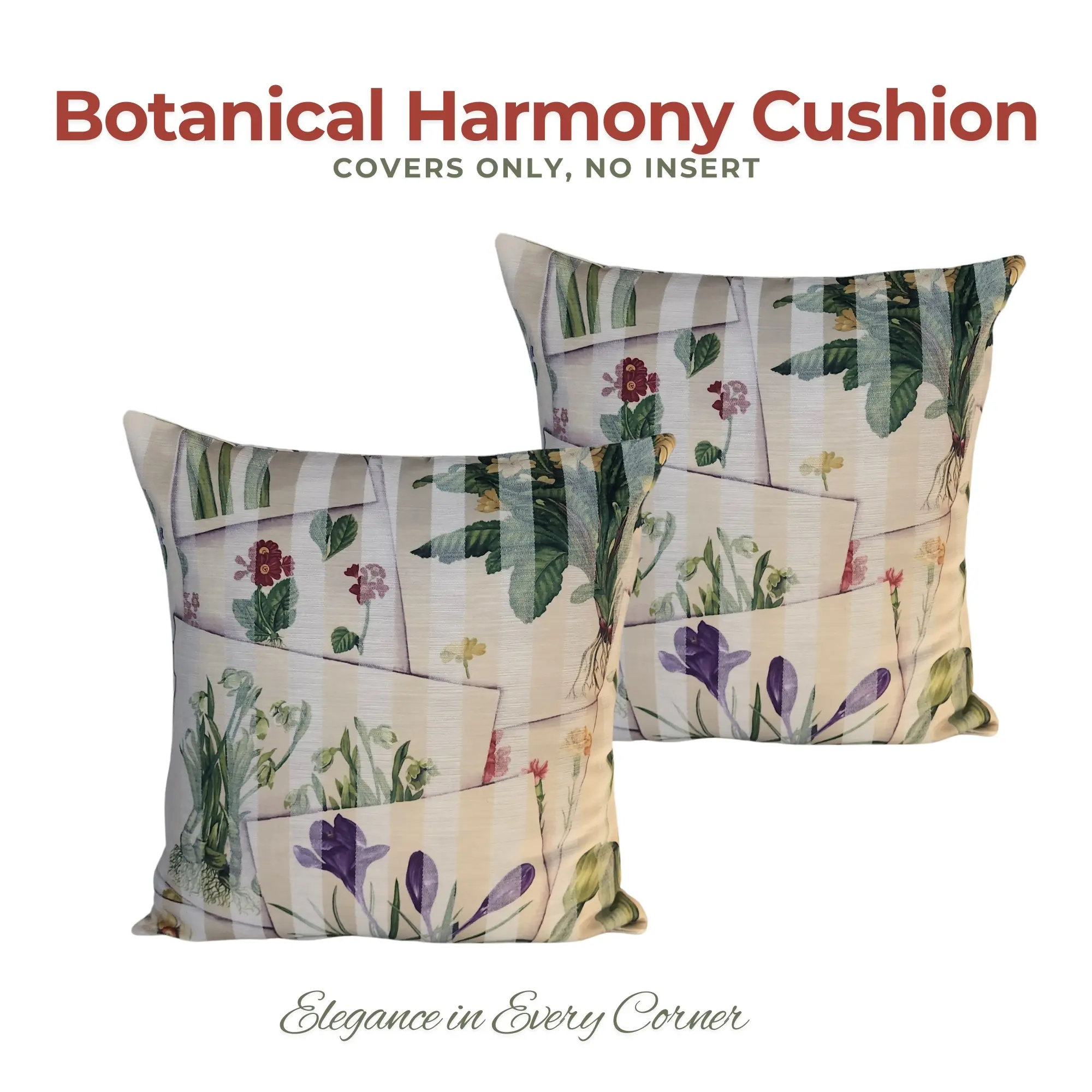 Floral Print Pillow Cases - 2-Piece 18x18in Handmade Traditional Silk Polyester, Nature-Inspired Garden Indoor/Outdoor Farmhouse Decor Sofa Cushion Covers, Soft, All Seasons, Dustproof, Breathable, Durable, Anti-Shrink, Hand Wash Only