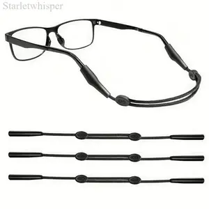 3PCS Adjustable Sports Eyeglasses Straps, Flexible Universal Sunglasses Retainers for Men & Women, Stretchy Fit Eyewear Accessories