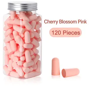 120pcs Ultra Soft Foam Ear Plugs for Sleep Noise Reduction -38dB Noise Cancelling Earplugs for Sleeping, Snoring, Shooting, Travel, Men/Women-Pink Color