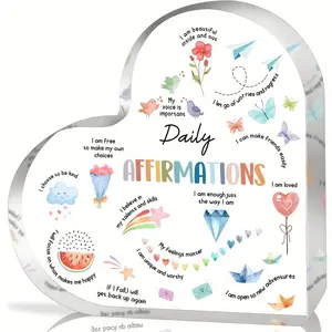 Iron Heart Motivational Acrylic Sign - Home Decor Plaque, Mental Health Office Gift, Positive Affirmation Souvenir for Female Loved Ones, 1-2 Occasions (Birthdays/Graduations)