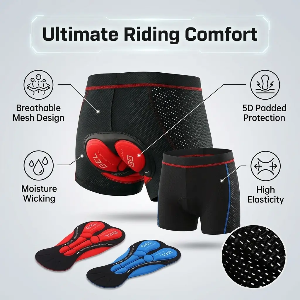 Men Cycling Shorts,Men 5D Gel Padded Underwear,Mountain Bike Bicycle Short Pants,Men Riding Sport Underwear For Outdoor Activities trending now casual bottoms modern must have