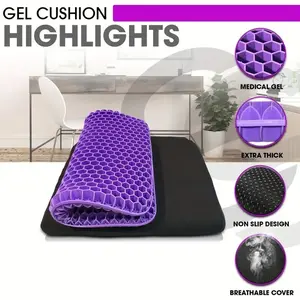 Summer Cool Honeycomb Gel Car Interior Seat Cushion, Office Long Sitting Silicone Breathable Sofa Pad, Anti-Sore Butt Chair Mat, Seat Protectors Cushion, Car Interior Cushions