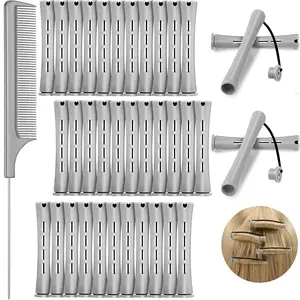 36 Pieces Cold Wave Rod Hair Perm Rods Hair Rollers Perming Curlers with Steel Rat Tail Comb for Hairdressing Styling