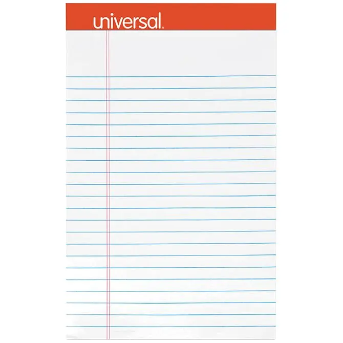 Perforated Ruled Writing Pads - 5" x 8" Narrow Ruled Notepads with Clean Tear-Off Sheets - Durable Yellow Notepads for School, Office, Personal Use - 50 Sheets per Pad