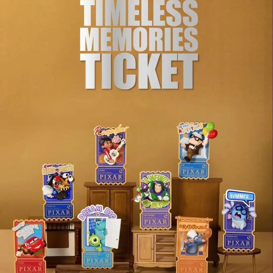 Disney Pixar 40th Anniversary Movie Ticket Memories Single Figurine Action Figure Special Box - Blind Bag Collectible, Decorative Desk Decor, Surprise Gift for Pixar Fans, Back To School Box Figures, Box Figures Box