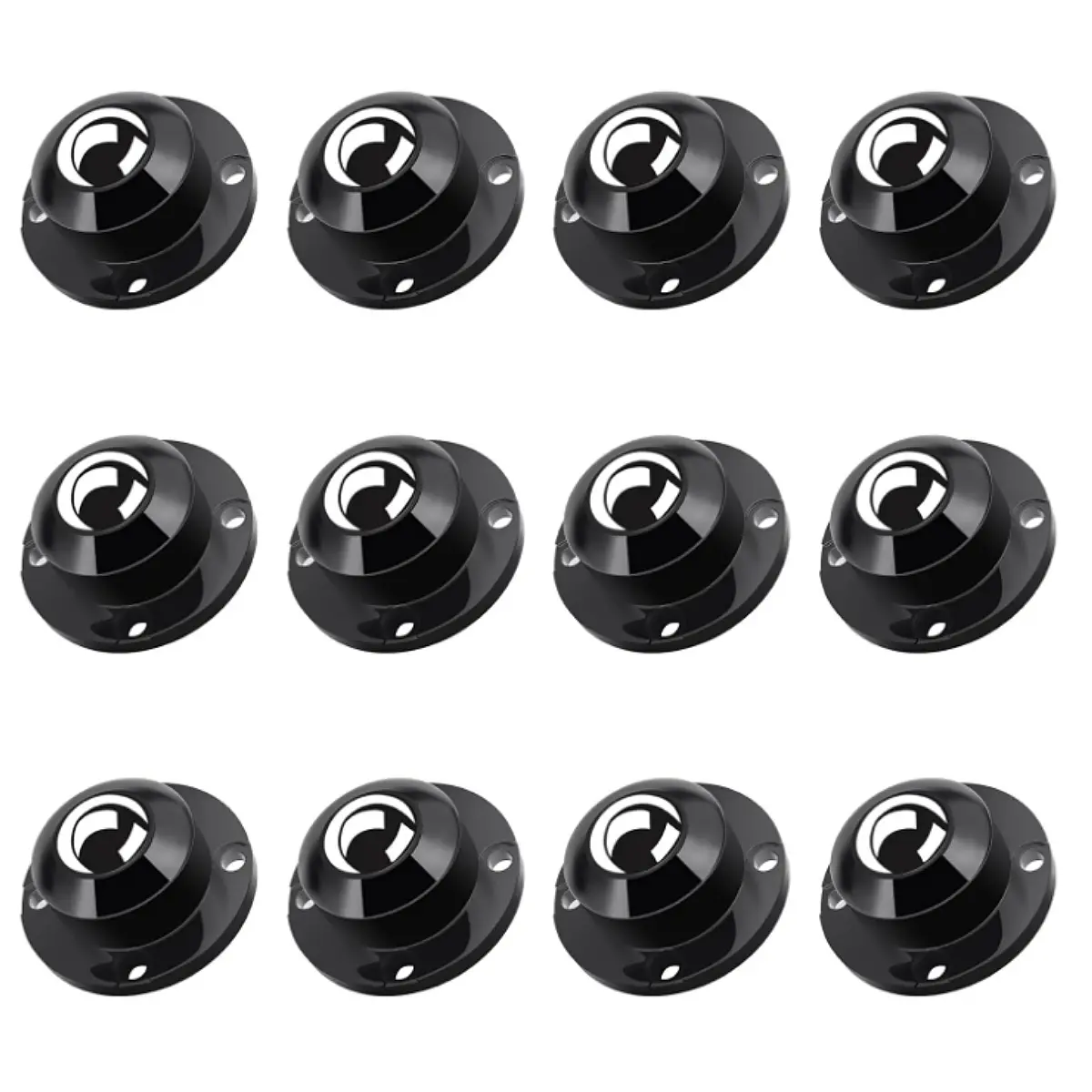 12 Pac Self Adhesive Caster Wheels for Furniture,Storage Box,Trash Can,PC Stainless Steel Universal Pulley 360 Degree Rotating Adhesive Caster Wheels 1 Inch Low Profile Swivel Wheels,Black