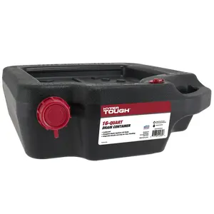 Tough 16 Quart Automotive Drain Pan Container, 420032HTMI, Black