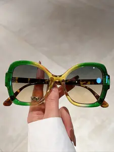 Women's Y2K Style Cat Eye Butterfly Frame Glasses, Stylish Glasses, Gradient Lens Decorative Eyewear, Cute Fashion Accessory for All Seasons Travel