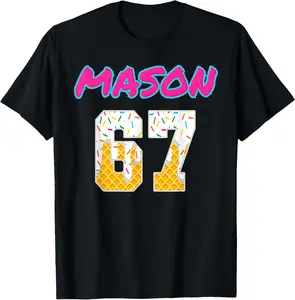 100% Cotton Mason 67 Baseball Meme Slang Viral Trend T-Shirt