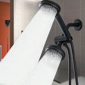 4 in 1 Shower Head Set, Rain Showerhead, 1 Set Including Fixed Shower Head & Handheld Shower Head & Shower Hose & Bracket, Home Essentials Bathroom Accessories