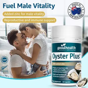 Goodhealth Oyster Plus-Men's Vitality-Premium Oyster Extract Capsules with Zinc+Arginine+Taurine-Reproductive and Immune Support- Heart&Liver Health, Muscle Growth-Blood Circulation-Dietary Supplement-New Zealand Made-GMP-60 Capsules