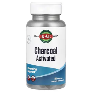 KAL Charcoal Activated, 50 VegCaps (250 mg per VegCap)