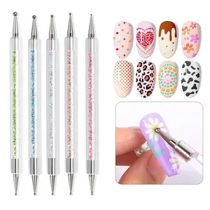 5-Piece Nail Art Brush Set, Multi-Functional Dual Head Line Drawing Brushes, Dotting Pens, Painting Tools for Manicures and Pedicures, Diy Nails, DIY French Manicure