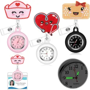 3 Set Nurse Watch Glow in the Dark  Watch Clip on  Pocket Badge Fob Pocket 2025 Cna Week,Nurse Week,Graduation Gifts for Appreciation Gifts